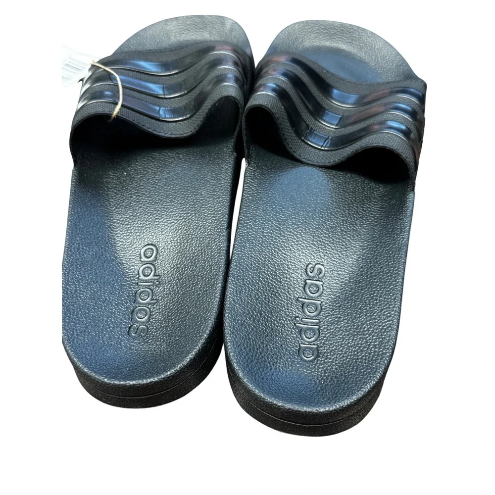Adidas Adilette Shower Slides Black 3-Stripes Sandals GZ3772 Mens 10 Womens 11